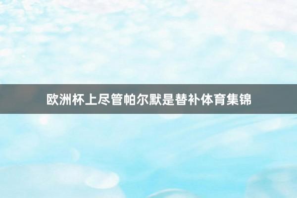 欧洲杯上尽管帕尔默是替补体育集锦