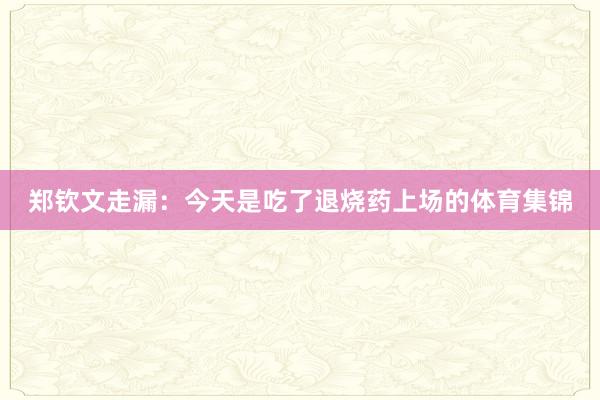 郑钦文走漏：　　今天是吃了退烧药上场的体育集锦